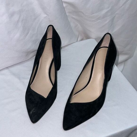 1.State Black Asymmetric Pointed Toe Block Heel | Sz 8 - Picture 2 of 6